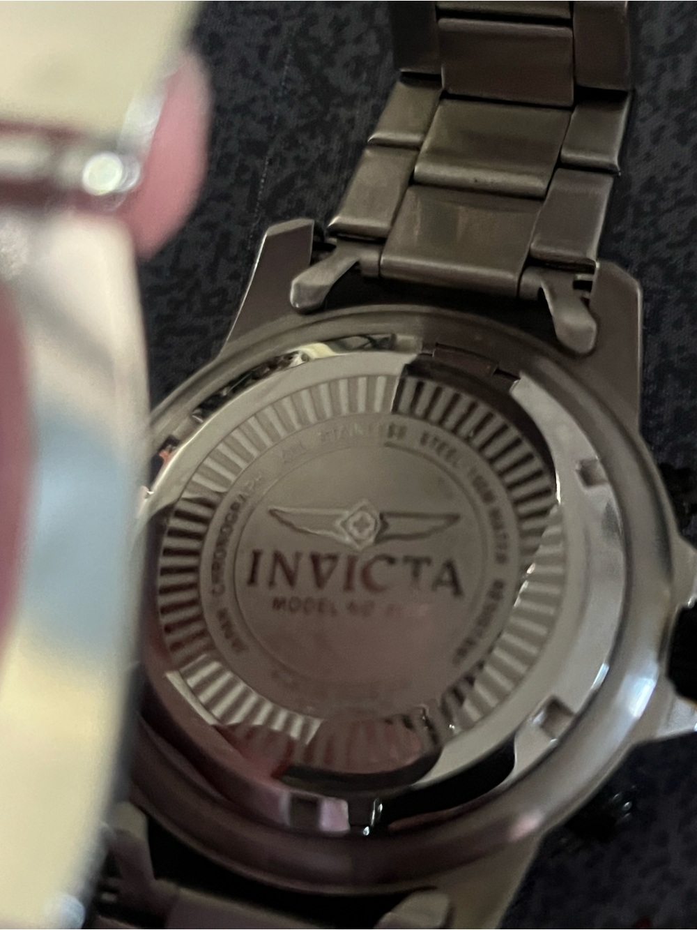 Invicta Silver and Black Chronograph Watch in Box - Picture 4 of 8